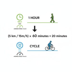 歩き 1時間 自転車 (1)