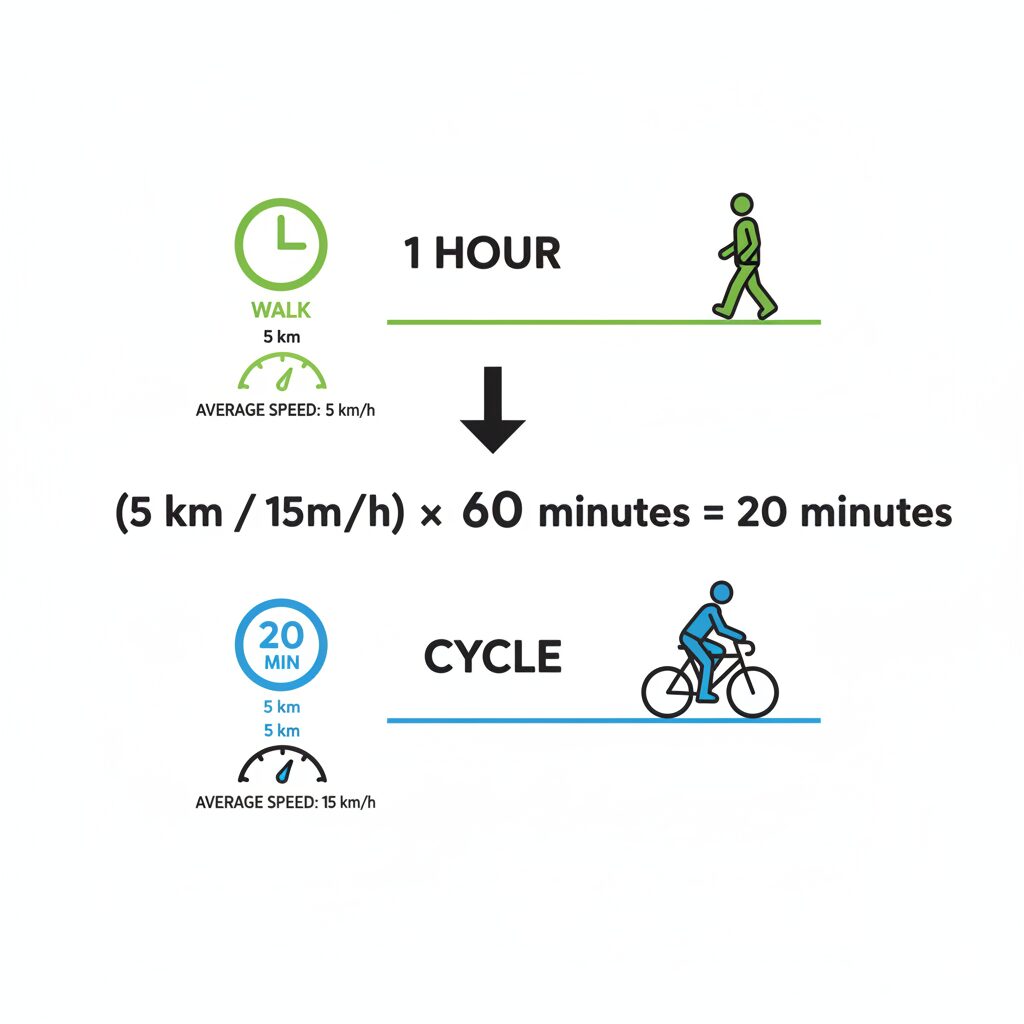 歩き 1時間 自転車 (1)