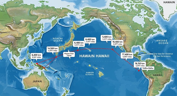 日本からハワイまでの距離 (1)