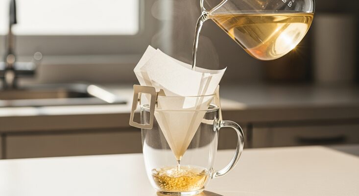 茶こしをキッチンペーパーで代用する方法